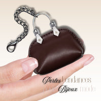 133 - Sac grigri simili cuir marron