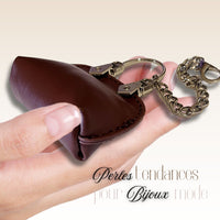 133 - Sac grigri simili cuir marron