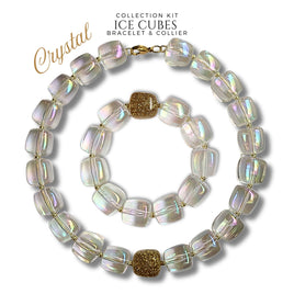 Kit bracelet & collier - Collection Ice cubes - Crystal AB