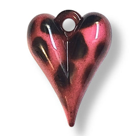 10 - Pendentifs Cœurs LOVE², 30MM - Fuchsia léopard
