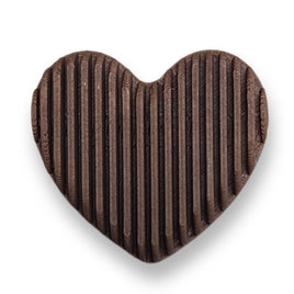 10 - Cœur cannelé gros trou, Chocolat mat