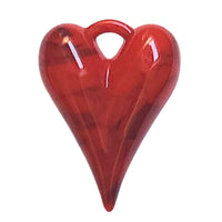 11 - Pendentifs Cœurs LOVE², 26MM - Rouge marbré