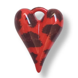 12 - Pendentifs Cœurs LOVE², 26MM - Rouge léopard