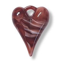 14 - Pendentifs Cœurs LOVE², 26MM - Rouge brique marbré