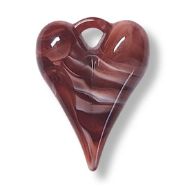 14 - Pendentifs Cœurs LOVE², 26MM - Rouge brique marbré