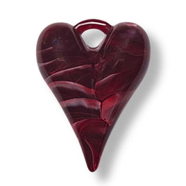 15 - Pendentifs Cœurs LOVE², 26MM - Rouge bordeaux marbré