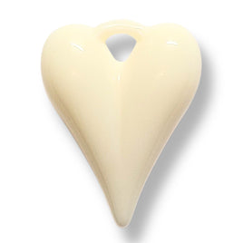 1 - Pendentifs Cœurs LOVE², 26MM - Blanc cassé