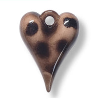 24 - Pendentifs Cœurs LOVE², 30MM - Café léopard