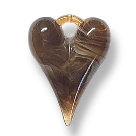 25 - Pendentifs Cœurs LOVE², 26MM - Havane marbré