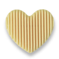 3 - Cœur cannelé gros trou, Jaune pastel mat