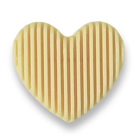 3 - Cœur cannelé gros trou, Jaune pastel mat