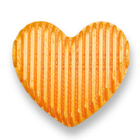 4 - Cœur cannelé gros trou, Mandarine satin