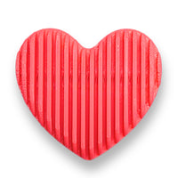 6- Cœur cannelé gros trou, Fraise mat