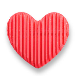 6- Cœur cannelé gros trou, Fraise mat