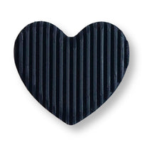 19 - Cœur cannelé gros trou, Bleu marine mat