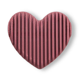 18- Cœur cannelé gros trou, Rose ancien mat