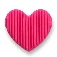 11 - Cœur cannelé gros trou, Rose néon