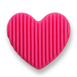 11 - Cœur cannelé gros trou, Rose néon