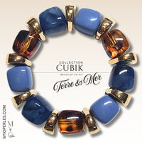 92- Ice Cube Glaçon, Cobalt marbré