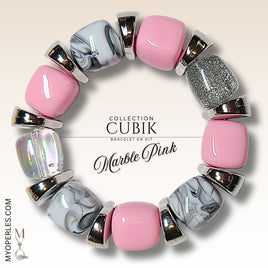 Kit bracelet  - Collection Cubik - Marble Pink