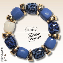 Kit bracelet  - Collection Cubik - Denim Léopard