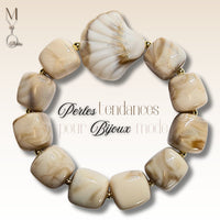 18 - Perle coquillage, Caramel marbré