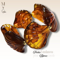 18 - Perle coquillage, Caramel marbré