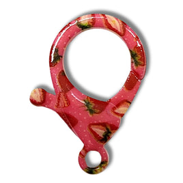 48F - Fermoir mousqueton, Design motif Fraises