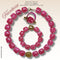 Kit bracelet, bague & collier - Collection Ice cubes - Framboise