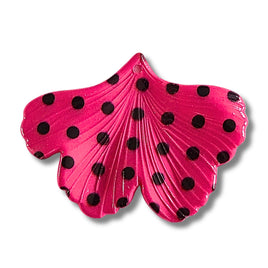 6 -Pendentif Ginkgo à pois, Rose fuchsia