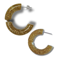Supports courbes pour créoles C, Glitter doré