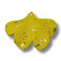 34 -Pendentif Ginkgo Splatter, Citron mat