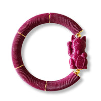 Bracelet Chat chanceux Neko, Glitter Framboise