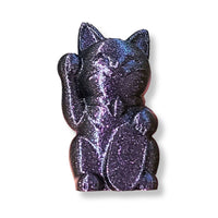 18- Chat chanceux Neko, Glitter Aubergine