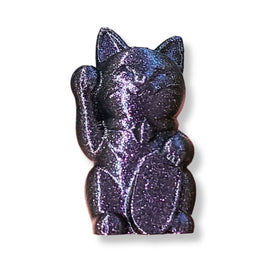 18- Chat chanceux Neko, Glitter Aubergine