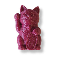 22- Chat chanceux Neko, Glitter Framboise