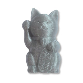 19- Chat chanceux Neko, Glitter Argent