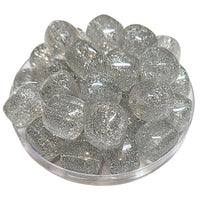 57 - Ice Cube Glaçon, Glitter argent