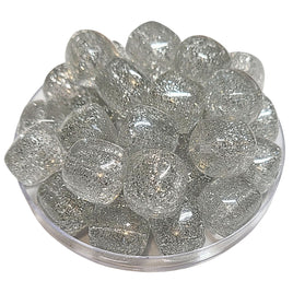 57 - Ice Cube Glaçon, Glitter argent