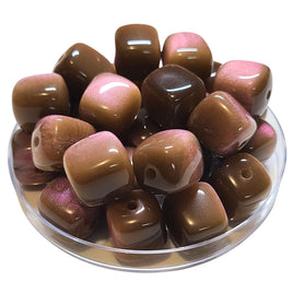 122- Ice Cube Glaçon, Rose chocolaté métallisé