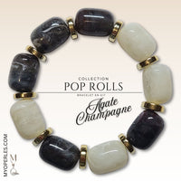 Kit bracelet  - Collection POP Rolls - Agate & Champagne