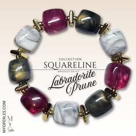 Kit bracelet  - Collection SquareLine - Labradorite prune