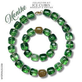 Kit bracelet & collier - Collection Ice cubes - Menthe