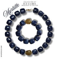 Kit bracelet & collier - Collection Ice cubes - Myrtille