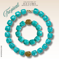 Kit bracelet & collier - Collection Ice cubes - Tropical