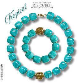 Kit bracelet & collier - Collection Ice cubes - Tropical