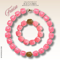 Kit bracelet & collier - Collection Ice cubes - Fraise
