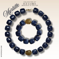 Kit bracelet & collier - Collection Ice cubes - Myrtille