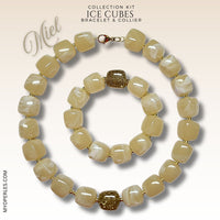 Kit bracelet & collier - Collection Ice cubes - Miel