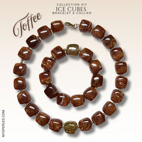 Kit bracelet & collier - Collection Ice cubes - Toffee